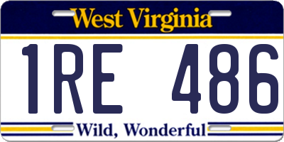 WV license plate 1RE486