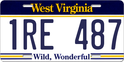 WV license plate 1RE487