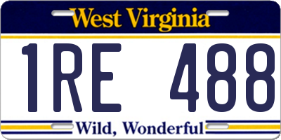 WV license plate 1RE488