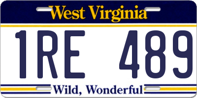 WV license plate 1RE489