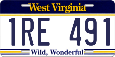 WV license plate 1RE491