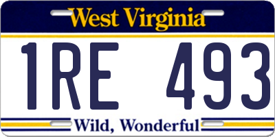 WV license plate 1RE493