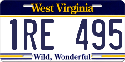 WV license plate 1RE495