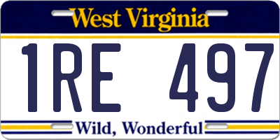 WV license plate 1RE497