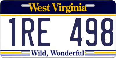 WV license plate 1RE498