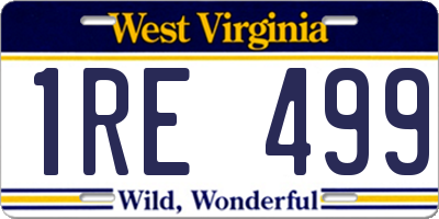 WV license plate 1RE499