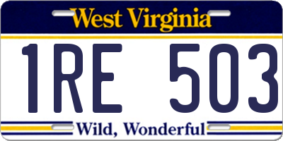 WV license plate 1RE503
