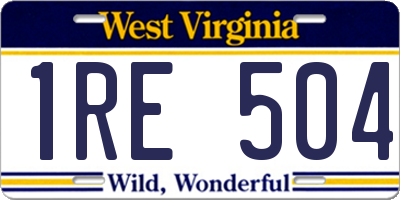 WV license plate 1RE504