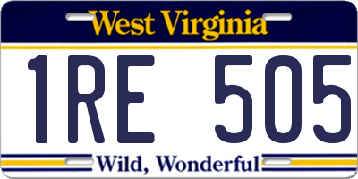 WV license plate 1RE505