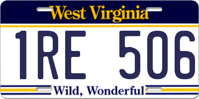 WV license plate 1RE506