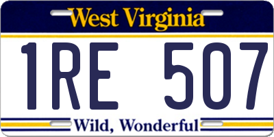 WV license plate 1RE507