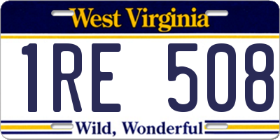 WV license plate 1RE508