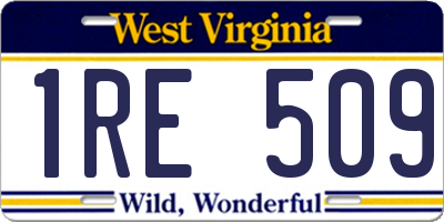 WV license plate 1RE509