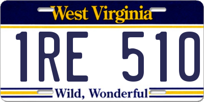 WV license plate 1RE510