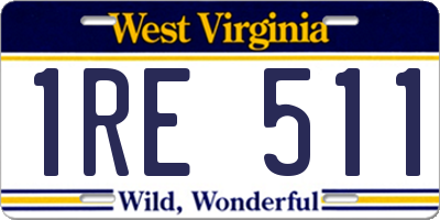 WV license plate 1RE511