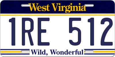 WV license plate 1RE512