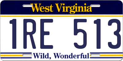 WV license plate 1RE513
