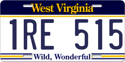 WV license plate 1RE515