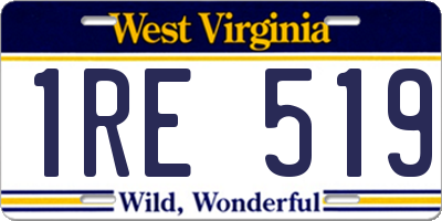 WV license plate 1RE519
