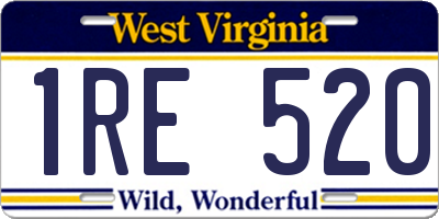 WV license plate 1RE520