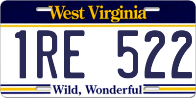 WV license plate 1RE522