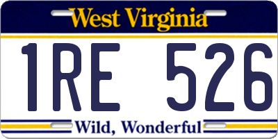 WV license plate 1RE526
