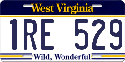 WV license plate 1RE529