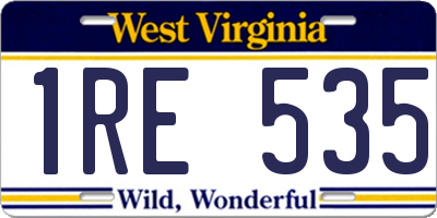 WV license plate 1RE535