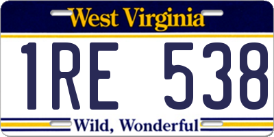 WV license plate 1RE538