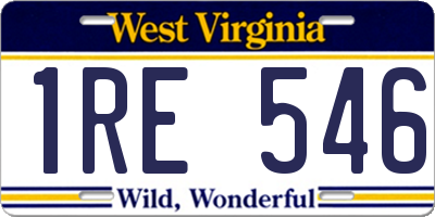 WV license plate 1RE546