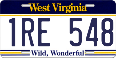 WV license plate 1RE548