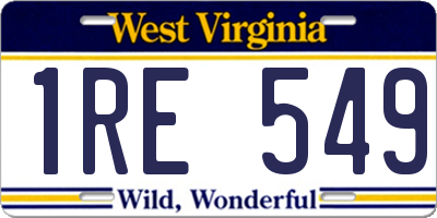 WV license plate 1RE549