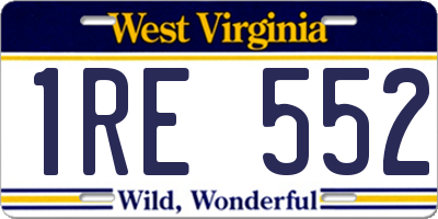 WV license plate 1RE552
