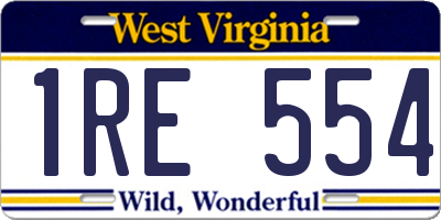 WV license plate 1RE554