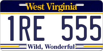 WV license plate 1RE555