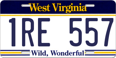 WV license plate 1RE557