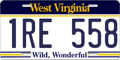 WV license plate 1RE558