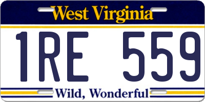 WV license plate 1RE559