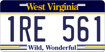 WV license plate 1RE561