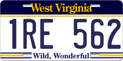 WV license plate 1RE562
