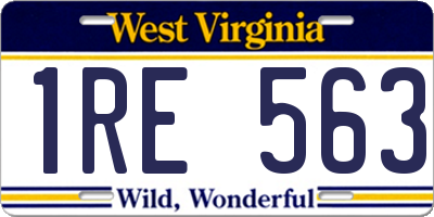 WV license plate 1RE563