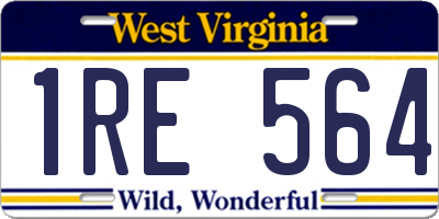 WV license plate 1RE564