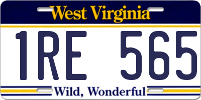 WV license plate 1RE565