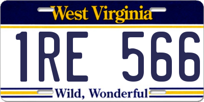 WV license plate 1RE566