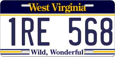 WV license plate 1RE568
