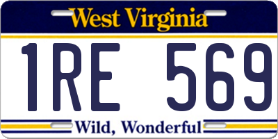 WV license plate 1RE569