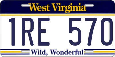 WV license plate 1RE570