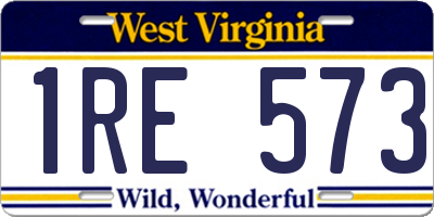 WV license plate 1RE573