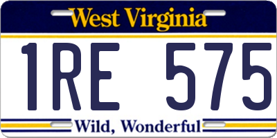 WV license plate 1RE575
