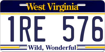 WV license plate 1RE576